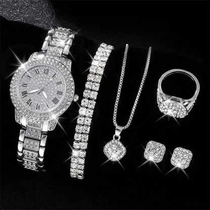 Luxury Rhinestone 6pcs Jewelry Set